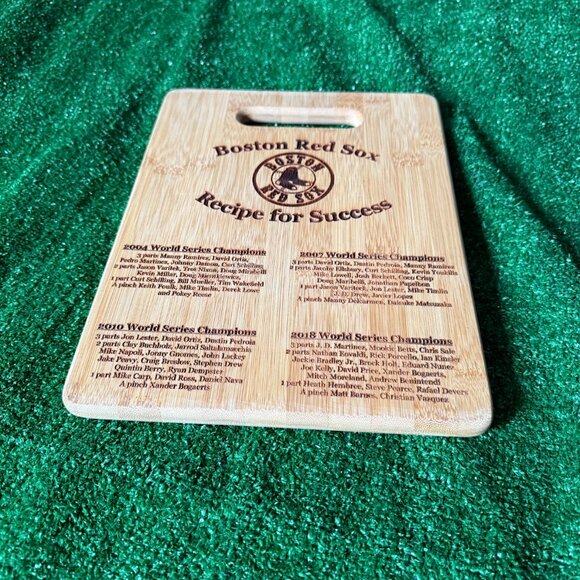 Boston Red Sox World Series Champions Bamboo Cutting Board Recipe for Success - Picture 7 of 11